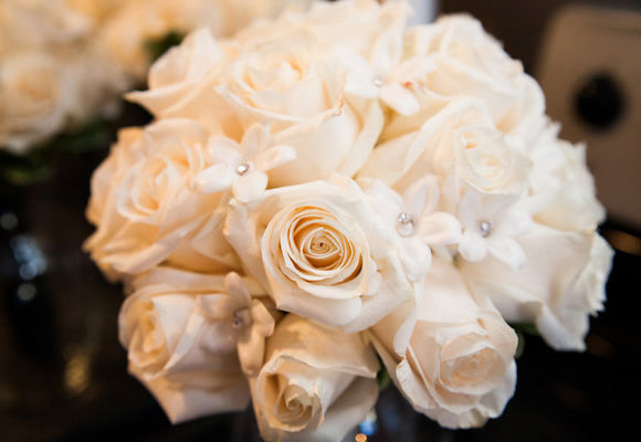 Elegant white rose nosegay bouquet